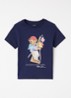 T-shirt met logoborduring - Royalblauw