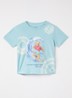 T-shirt met logoborduring - Turquoise