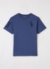 T-shirt met logoborduring - Donkerblauw