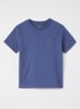 T-shirt met logoborduring - Blauw