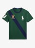 T-shirt met logoborduring - Vintage Pine / Donkergroen
