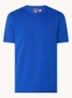T-shirt met logoborduring - Kobaltblauw