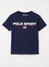 T-shirt met logoprint - Donkerblauw