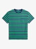 T-shirt met streepprint en borstzak - Summer Emerald/Dark Cobalt-ZYRD
