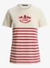 T-shirt met streepprint en logo - Mascarpone Cream / Creme