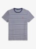 T-shirt met streepprint en logoborduring - Newport Navy/White / Donkerblauw