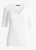 T-shirt met V-hals en halflange mouw - White / wit