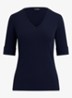 T-shirt met V-hals en halflange mouw - Donkerblauw