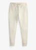 Tapered fit joggingbroek met logoborduring - Stone Pebble / Gebroken wit
