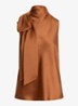 Top van satijn met sjaalkraag - Red Terracotta / Rood