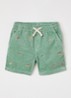Wide fit korte broek met logoborduring - Zeegroen