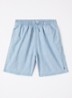Wide fit korte broek met logoborduring - Staalblauw