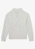 ANNABEL Premium Interlock Shawl-Neck Sweatshirt with Modal - Wit
