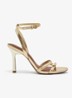 ANNABELLE Leather Link-Strap Stiletto Sandals - Goud
