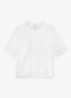 AURELIA Cotton Cheesecloth Frill-Neck Top - Wit