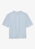 AURELIA Cotton Cheesecloth Frill-Neck Top - Lichtblauw