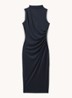 Beaux midi jurk met plooidetail - Donkerblauw