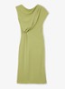Beth midi off shoulder jurk met gedrapeerd detail - Mosgroen