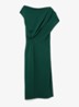 Beth midi off shoulder jurk met gedrapeerd detail - Donkergroen