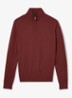 Blackhall pullover in merino wolblend met halve rits - Donkerrood