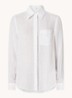 Campbell blouse van linnen met borstzak en gemêleerd dessin - Wit