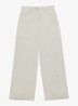 Carmen high waist wide fit broek in linnenblend - Creme