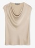 CATE silk Cowl-Neck Sleeveless Top - Creme