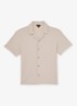 CEDRIC Textured Cuban-Collar Shirt - Beige