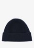 Chaise ribgebreide muts van merino wol - Navy / Blauw