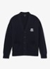 Coates grofgebreid vest met borduring - Donkerblauw