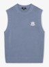 Coben grofgebreid vest met logo  - Lichtblauw