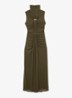 Colette maxi jurk met ruches - Khaki