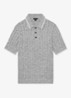 DENBY Cotton Cable-Knit Polo Shirt - Grijs