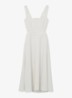 DINA Waisted Cut-Out Twill Midi Dress - Wit