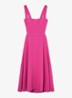 DINA Waisted Cut-Out Twill Midi Dress - Roze