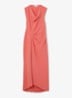 Dorota midi jurk met watervalhals - Coral Pink / Roze