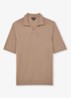 Duchie regular fit polo van merino wol - Camel