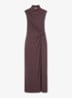 Dylan midi jurk met split - Bruin