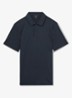Earl slim fit polo met stretch - Donkerblauw
