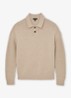 Elm fijngbreide trui in wolblend met polokraag  - Beige