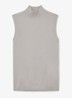 Evelyn mouwloze top in merino wolblend - Lichtgrijs