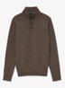 Farnham pullover in merino wolblend met opstaande kraag - Bruin