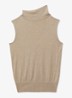 Harper mouwloze top van wol met col - Beige