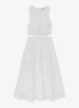 HAZEL Linen-Cotton Cut-Out Midi Dress - Wit