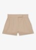 High waist straight fit korte broek van linnen - Creme