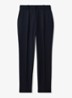 High waist straight fit pantalon met steekzakken - Donkerblauw