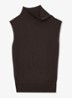 Honey top van wol met col - Chocolate Brown / Bruin