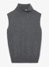 Honey top van wol met col - Dark Charcoal Grey / Grijs