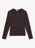 Jada longsleeve met ronde hals - Donkerbruin