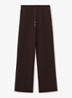 Jemma high waist straight fit joggingbroek met steekzakken - Chocoladebruin